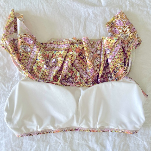 Victoria’s Secret Bikini set Boho Floral Size Medium, with ruffle top, Like new - Picture 7 of 11